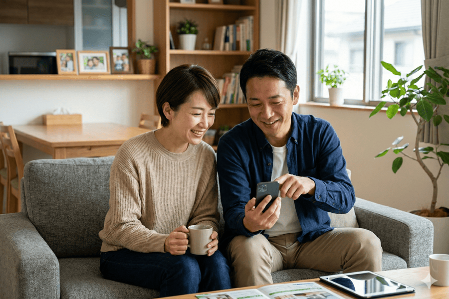 不動産一括査定サイトを利用する夫婦